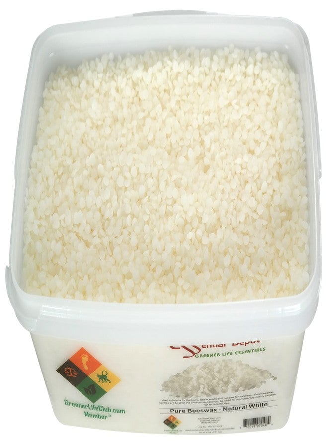 Essential Depot Beeswax - White Pastilles - 4lbs - Safety Sealed (Lock tab) Wide Mouthed PP Container with Resealable Cap and Reattachable Handle - Image 4